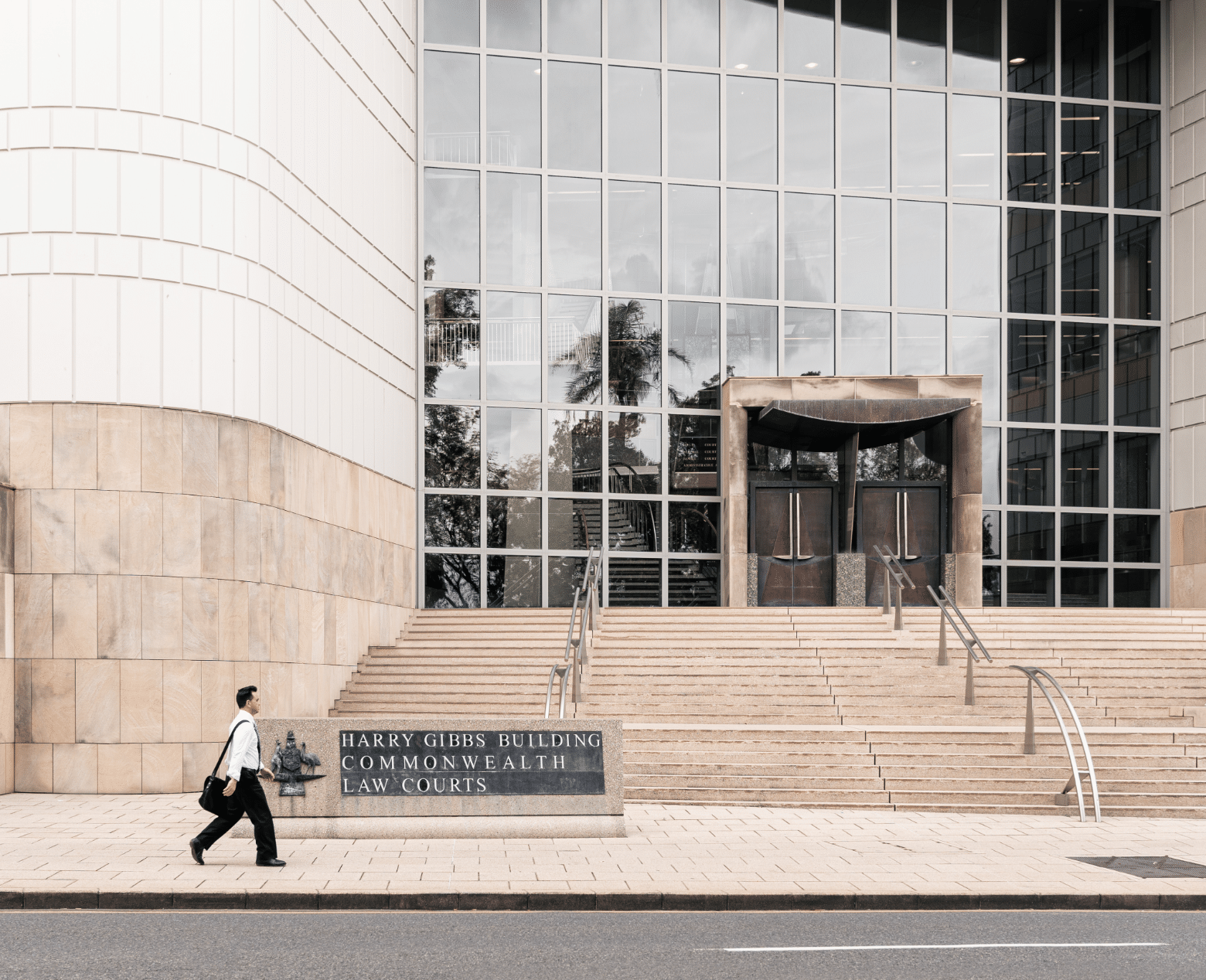 Adrian walking into a court